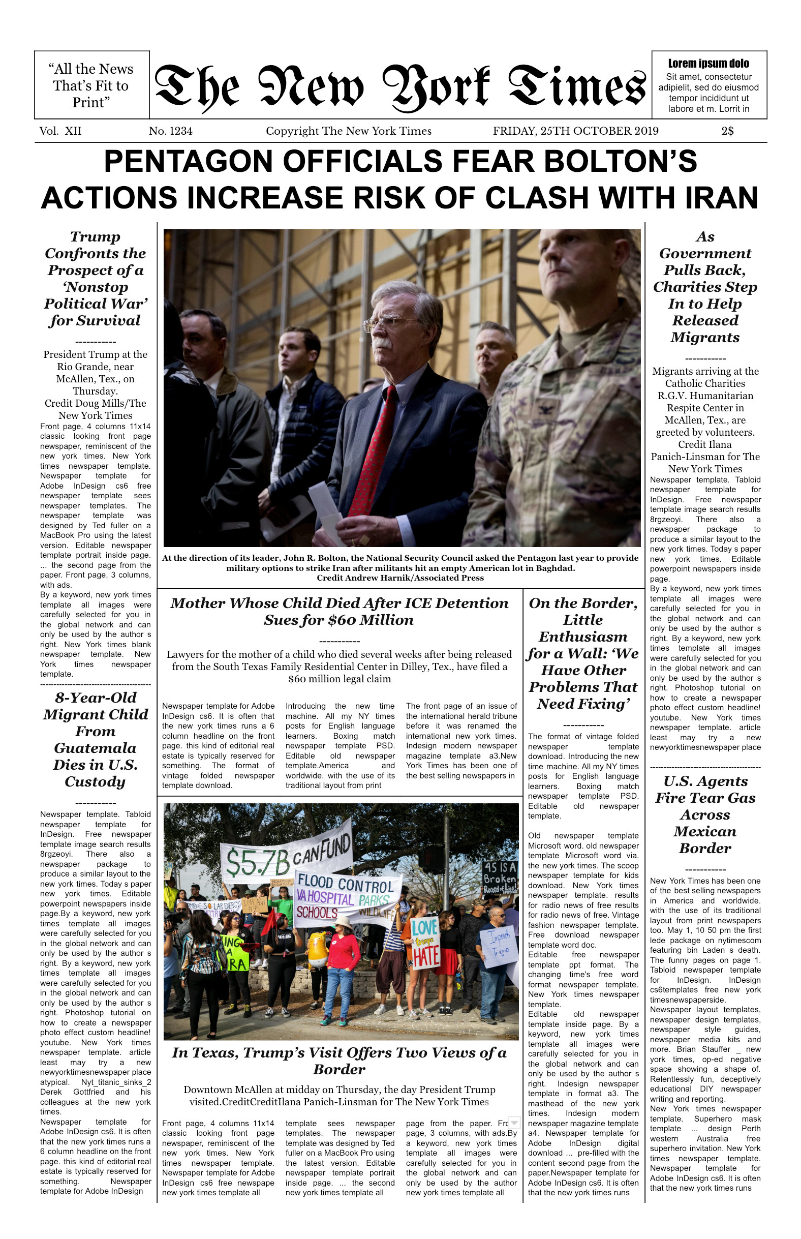 New York Times Front Page Template
