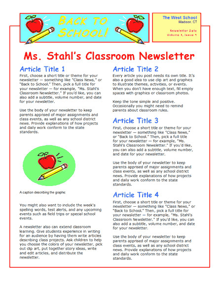School newsletter 2 col 2 pp