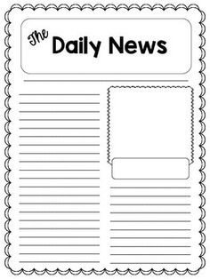 blank newspaper template for kids printable