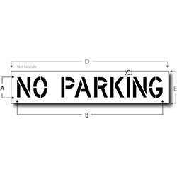 No Parking Stencil Reusable Maxi Thick Plastic Pavement