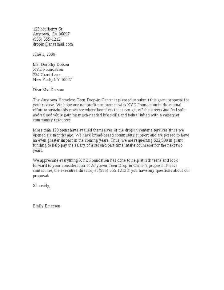 Non Profit Grant Proposal Cover Letter How to Write a