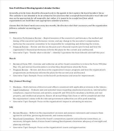 Board Meeting Agenda Template 8 Free Word PDF Documents