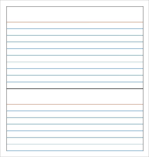 Note Card Template 9 Download Free Documents in PDF