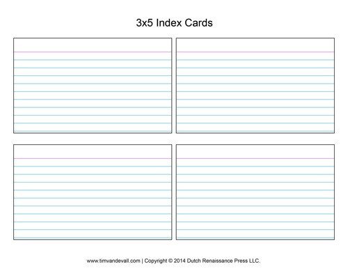 Printable Index Card Templates 3X5 And 4X6 Blank Pdfs