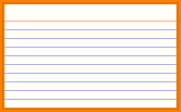 6 index card template word