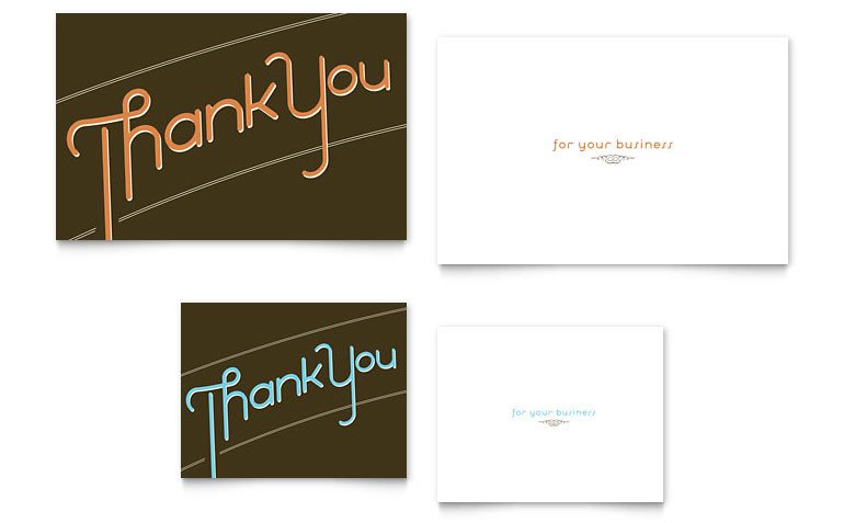 Thank You Note Card Template Word & Publisher