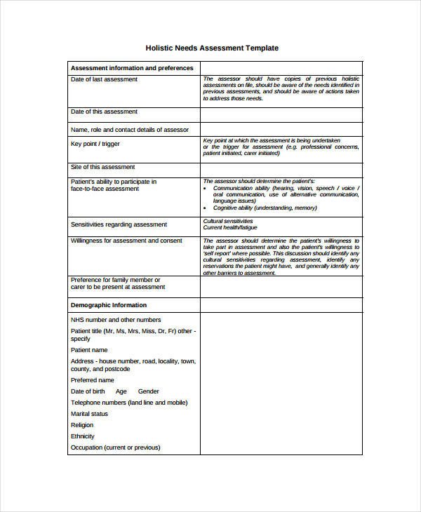 Nursing Assessment Form in PDF