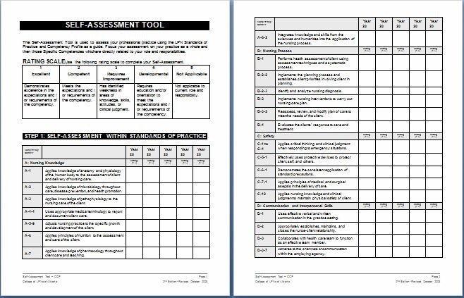 Nursing Schedule Assessment Form Templates
