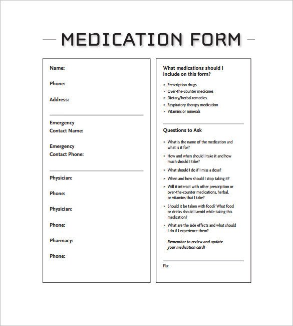 4 Medication Card Templates DOC PDF