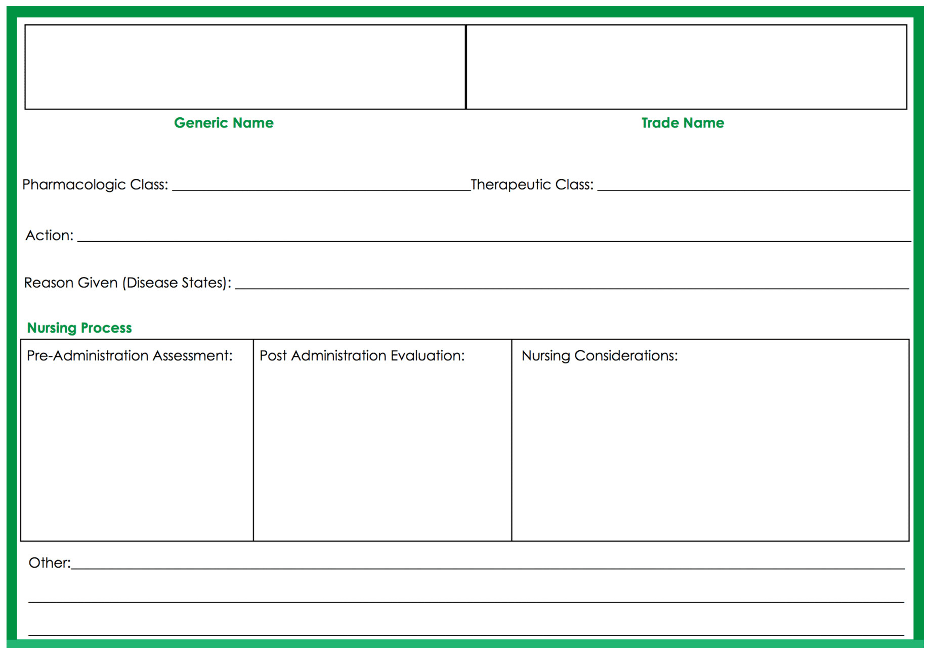 drug cards template - Cicim In Pharmacology Drug Card Template