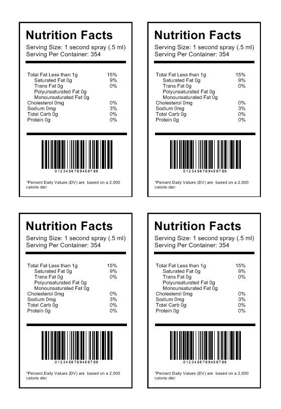 Nutrition Label Template Download