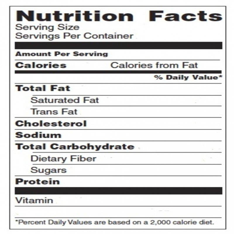 Blank Nutrition Label Template Word