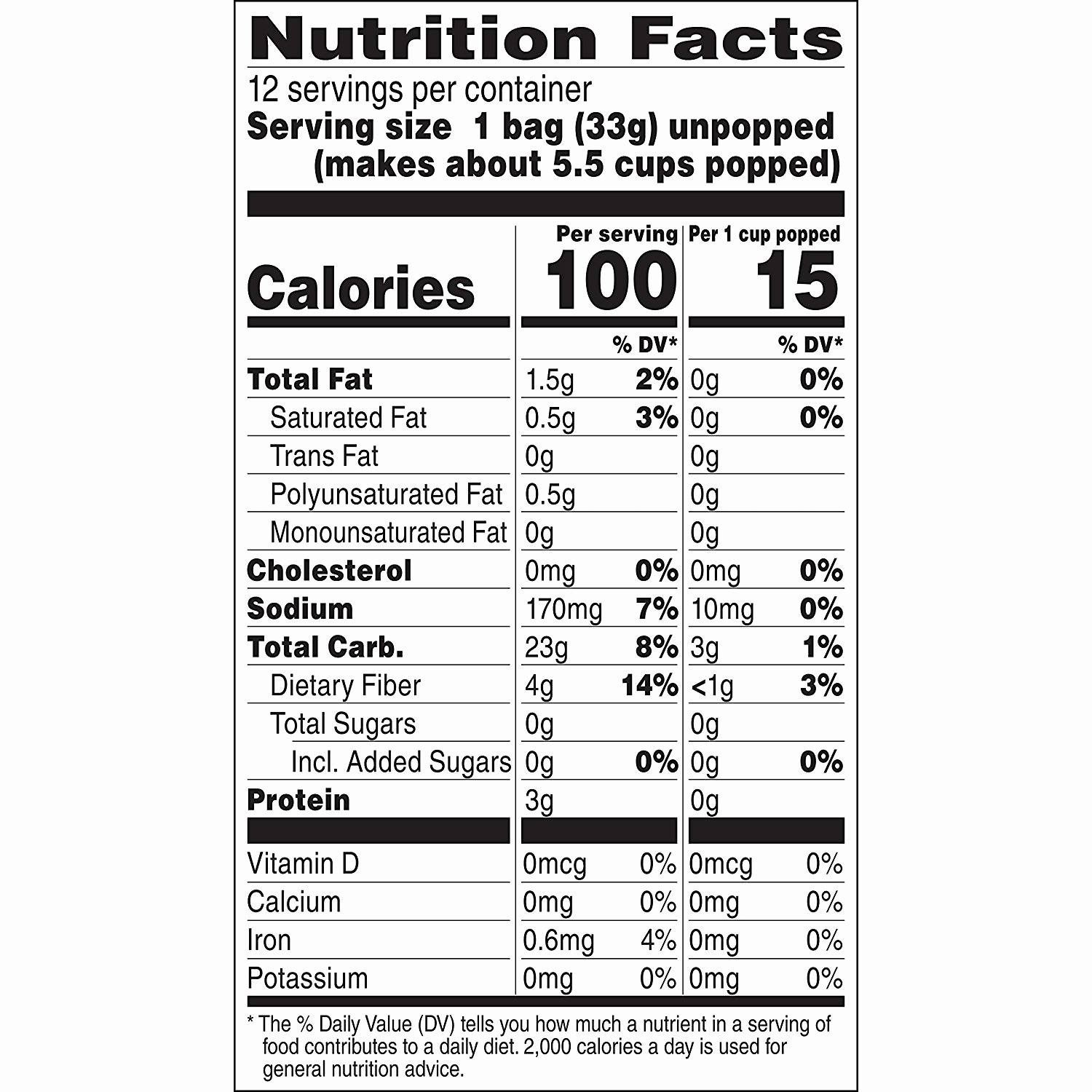 Nutrition Facts Label Template Excel