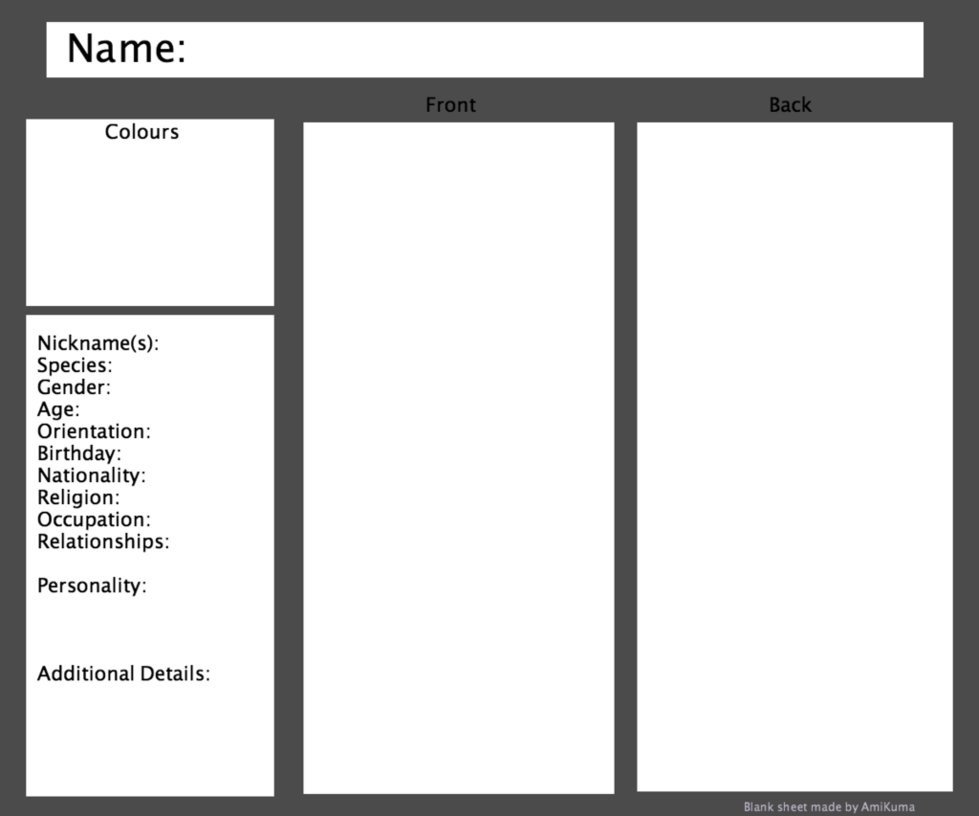 Blank OC Reference Sheet by lizardraws on DeviantArt