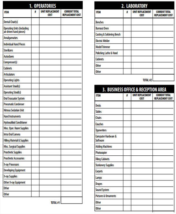 9 Equipment Inventory List Templates Free Samples