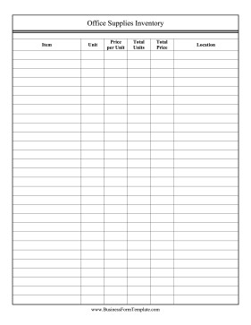 fice Supplies Inventory Template