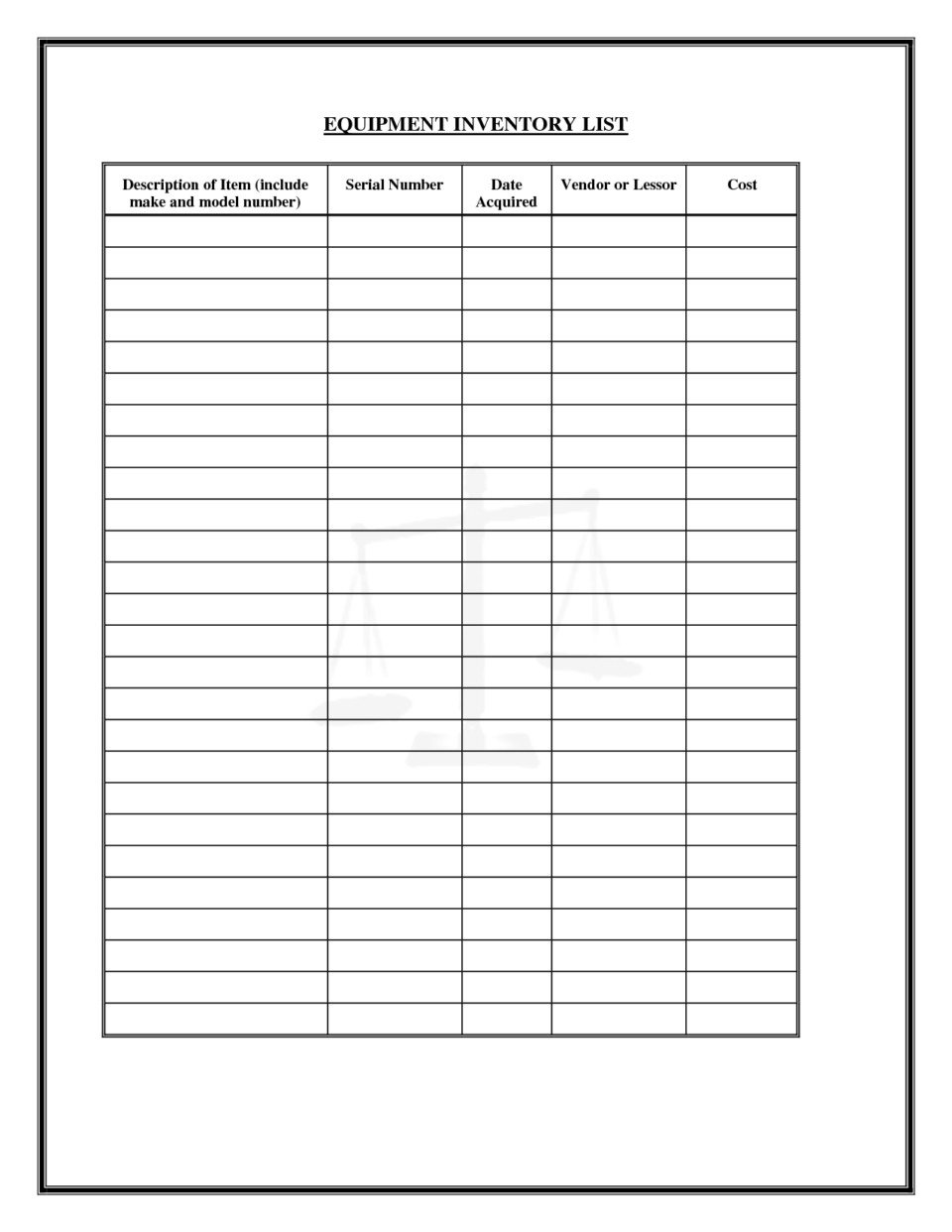 fice Supply Inventory List Template