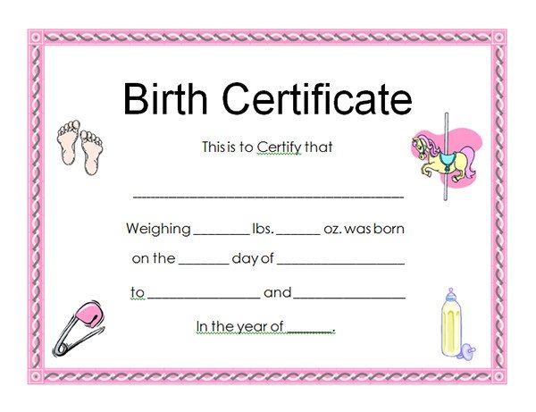 13 Free Birth Certificate Templates