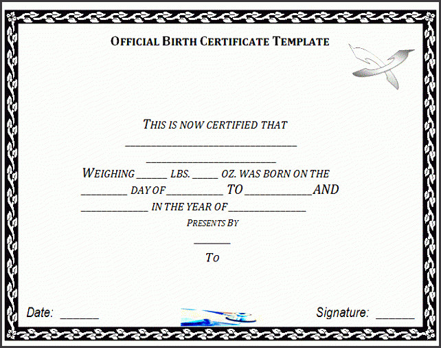 6 Birth Certificate Templates SampleTemplatess