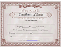 Blank Baby Birth Certificate Templates