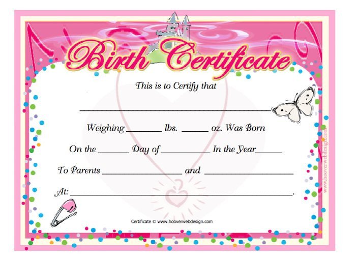ficial Blank Birth Certificate Template Old Blank Birth