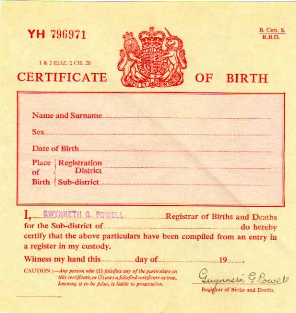 UK Birth Certificate – SecureIdentity