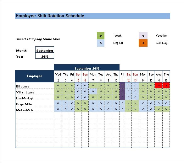 Call Rotation Schedule Template