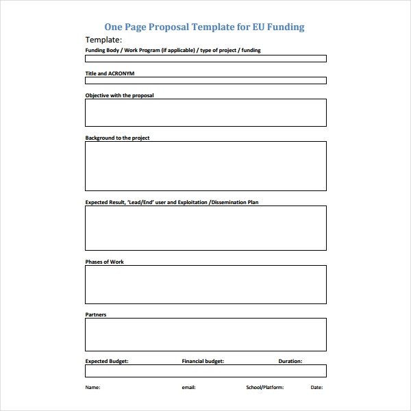 How To Write a e Page Proposal Templates PDF Word