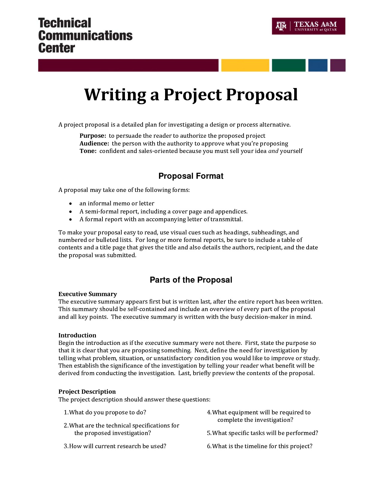 informal proposal letter example