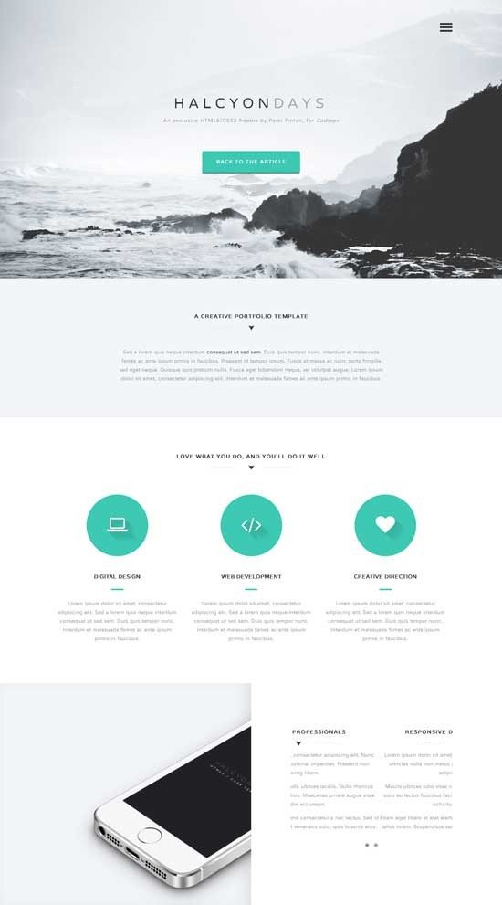 e Page Website Template