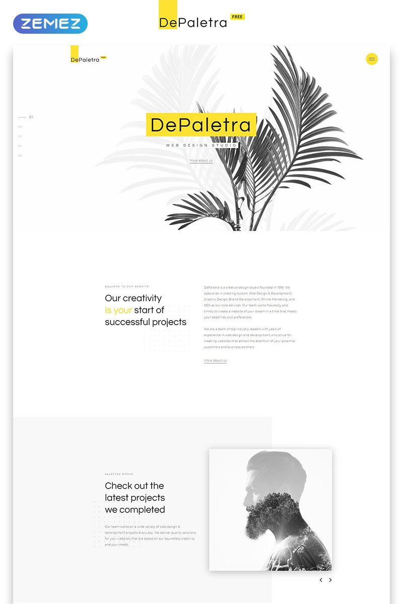 Free Single Page Website Template in Flat Design