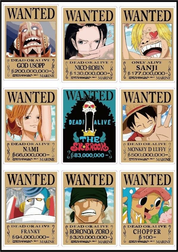e Piece Latest Wanted Posters Luffy Chopper Usopp New