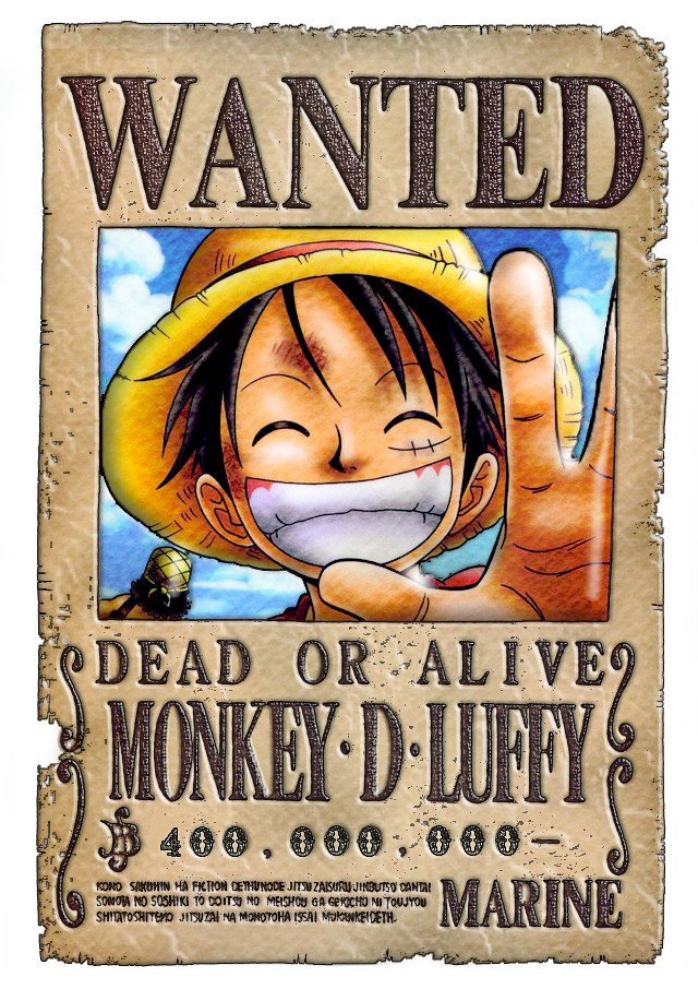 e Piece Luffy Wanted poster by huxne123 on DeviantArt