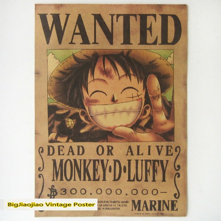 ONE PIECE Wanted Poster Monkey D Luffy Reward That Anime