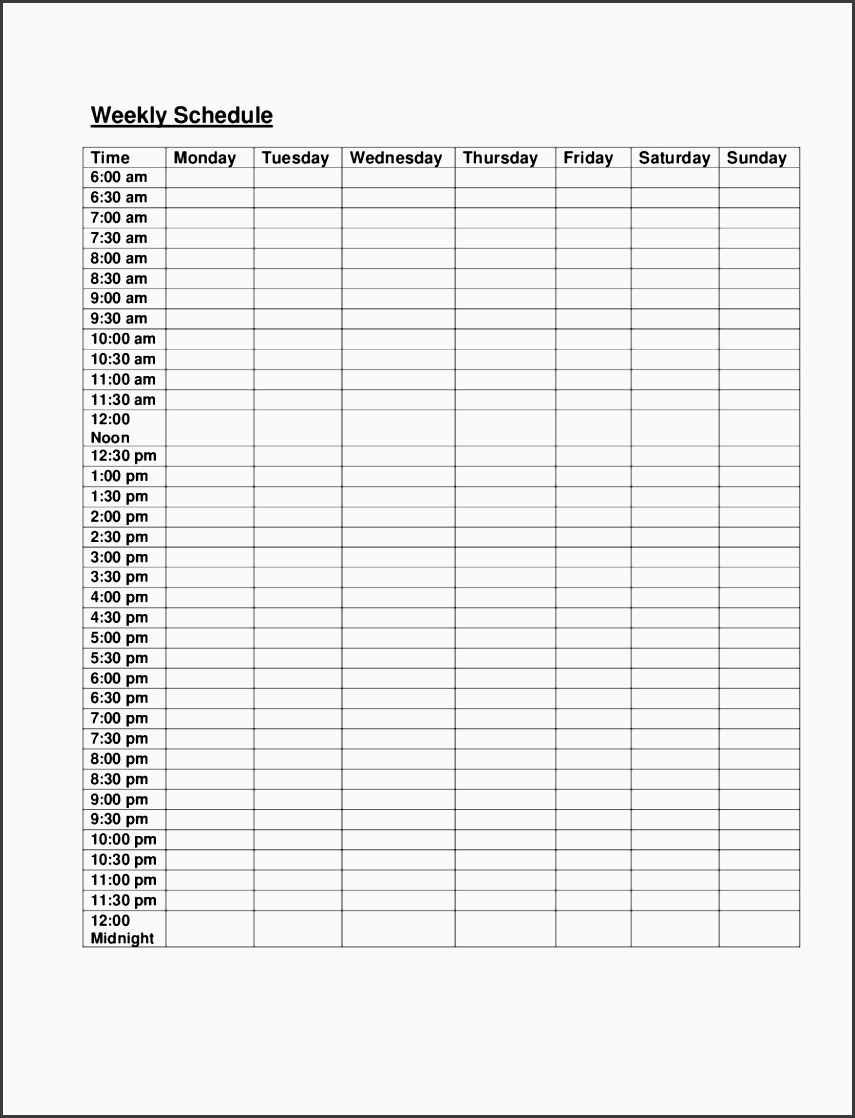 10 e Week Planner line SampleTemplatess