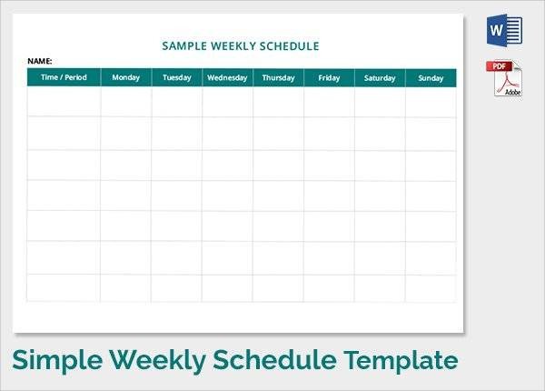 Sample Weekly Schedule Template 34 Documents in PSD