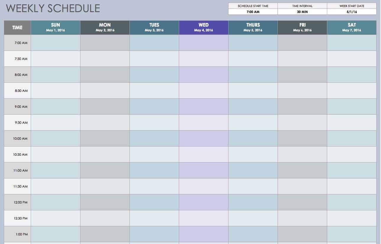 Weekly Schedule Templates Find Word Templates