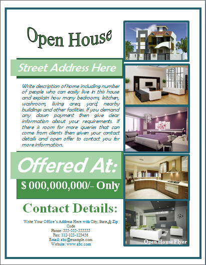 Sample Open House Flyer Template