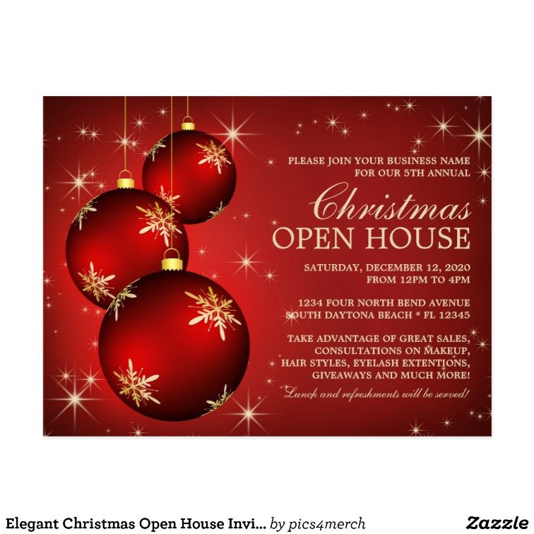 Elegant Christmas Open House Invitation Template Postcard