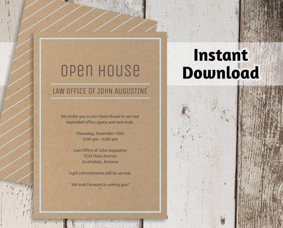 Printable Business Invitation Template Open House Business