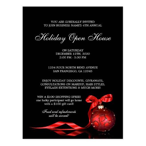 Elegant Holiday Open House Invitation Templates Postcard