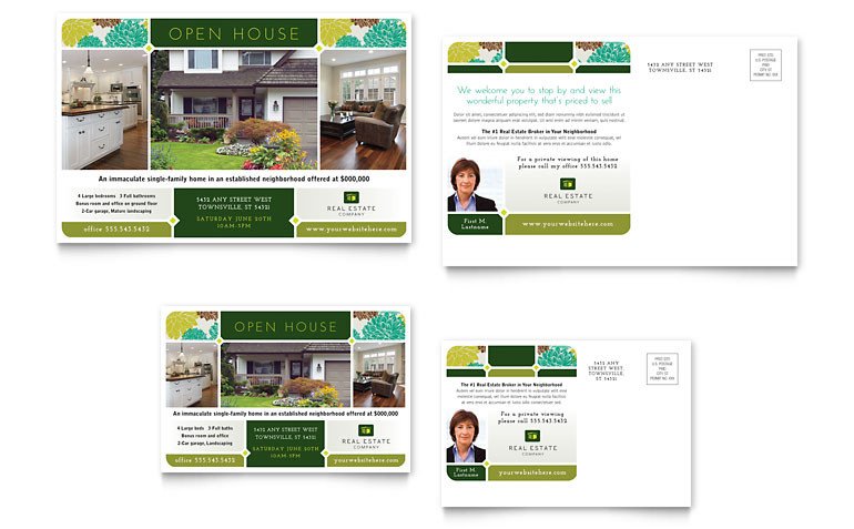 Real Estate Postcard Template Word & Publisher
