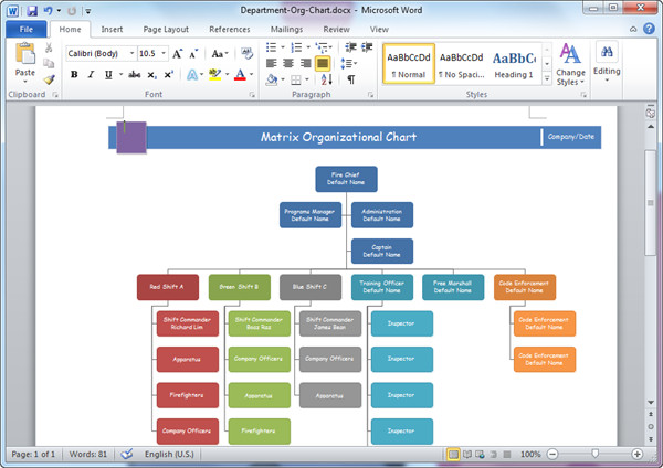Organizational Chart Templates for Word
