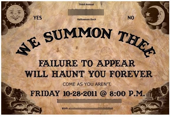 Halloween invitation Ouija Board