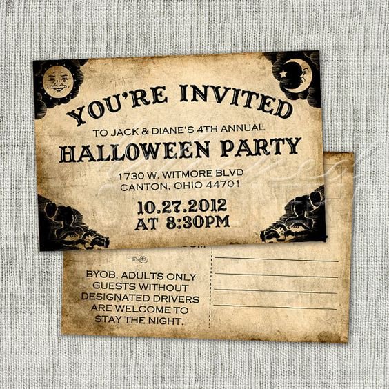 Ouija Board Halloween Invitation Postcard by