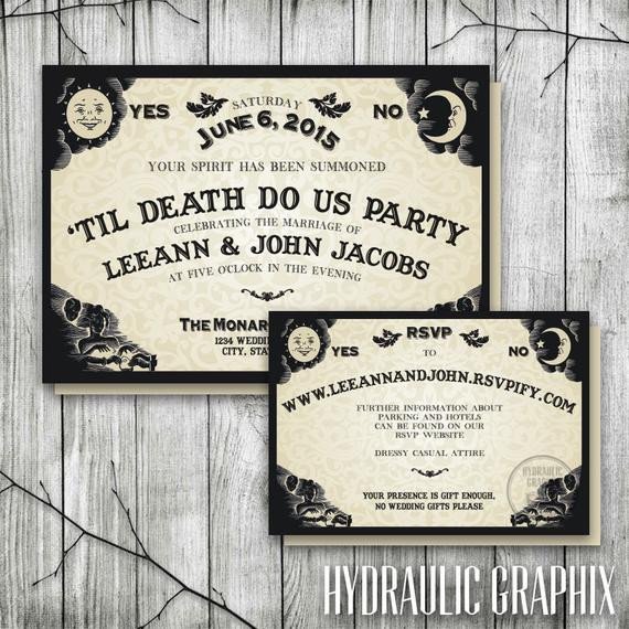 Ouija Board Invitation for Wedding Reception Halloween