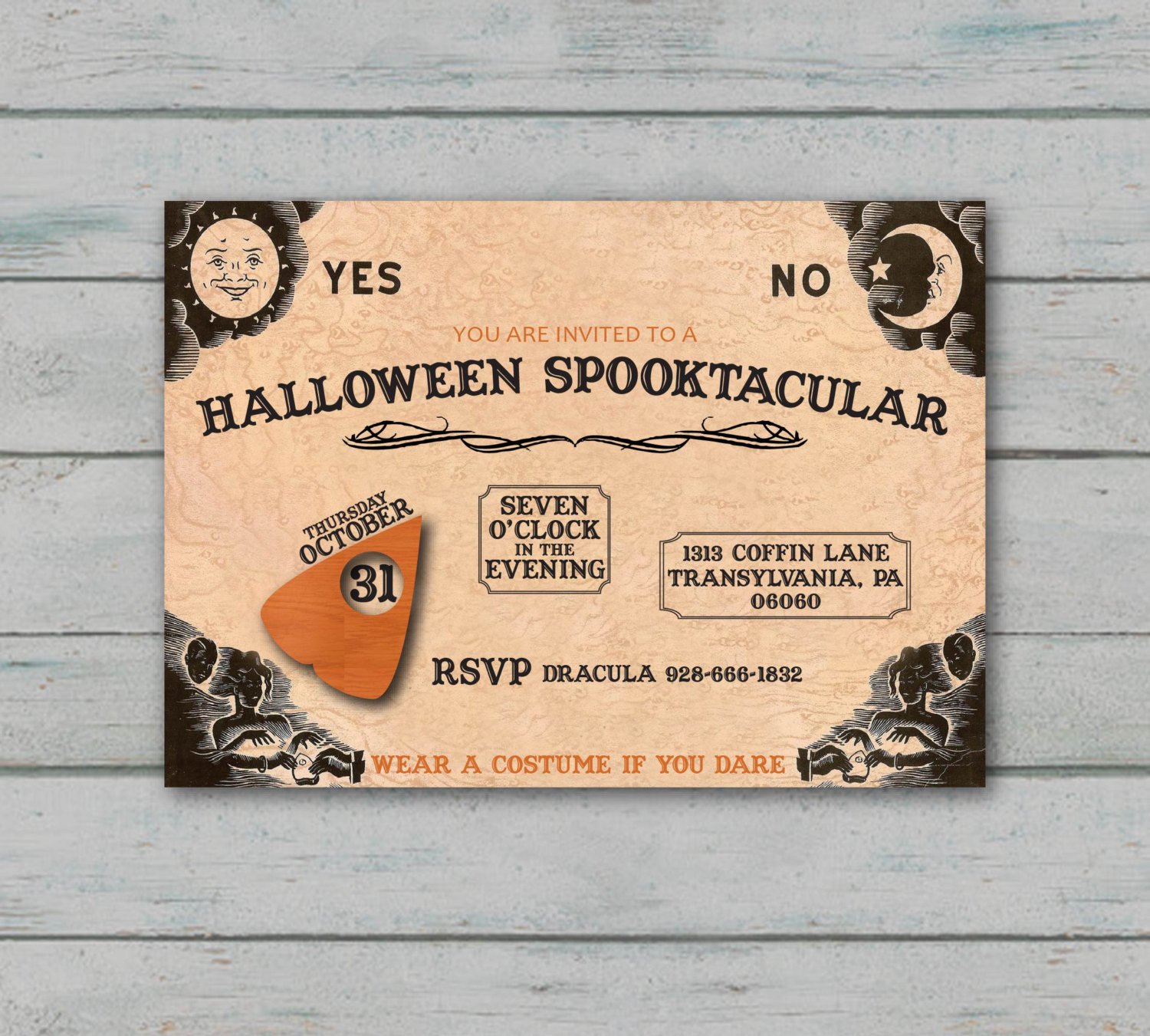 Ouija Board Party Invitation