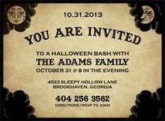 Ouija Party Invitations for Halloween Printable templates