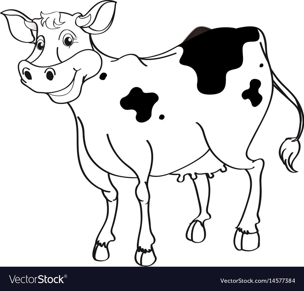 Animal outline for cow Royalty Free Vector Image