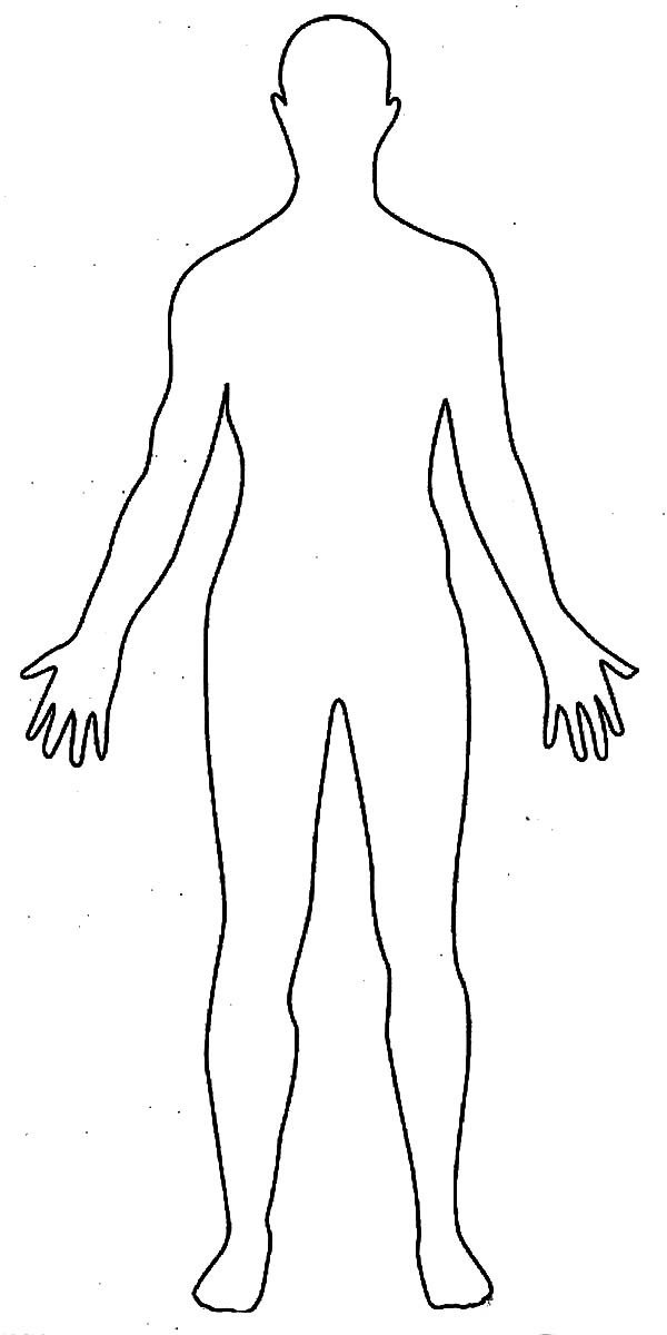 Human Body Outline Drawing Coloring Pages Element